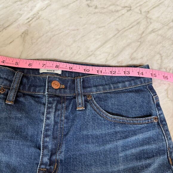 J. Crew Womens Denim Mini Skirt Blue Raw Hem Boho Western Festival Y2K Sz 27 - Picture 5 of 6